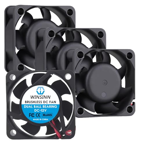 WINSINN Ventilador 40mm 12V - Doble Rodamiento de Bolas, 10000 RPM, Ventilador 4015 sin Escobillas Ideal para Cajas de PC y Electrónica, Cable 30cm XH2.54-2PIN, 40x15mm (4Pcs)