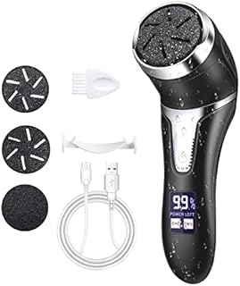 BETUFIARY Electric Foot File,3-in-1 Hard Skin Remover Pedicure Sets, USB Rechargeable, IPX7 Waterproof,with 3 Replacement Grinding Heads,Professional Pedicure Kit for Feet Dry Skin and Dead Skin