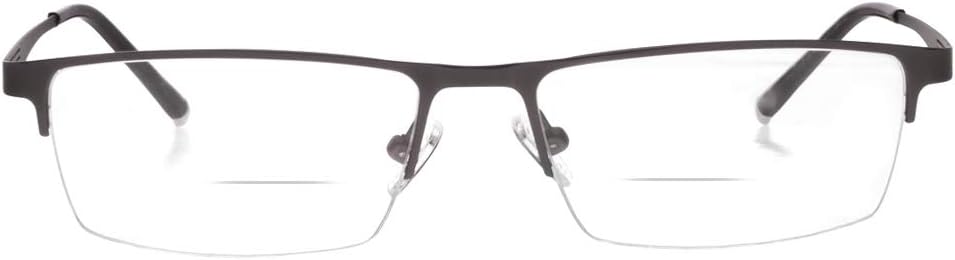 Top Brands Jcerki Gray Half Frame Business Bifocals Reading Glasses 2.00 Men Women Fashion Light Bifocals Reading Eyeglasses