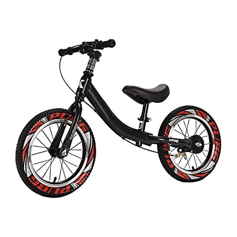 JLXJ 14inch /16inch Balance Bike with Front Handbrake, for Tall Boy Girls, Beginner Steel Frame No-Pedal Bicycle for 4,5,6,7,8,9 Years Old, Adjustable Seat (Color : Black, Size : 14inch) Cover
