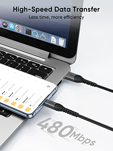 Image of Long USB C to USB A 6ft*2,USB A to Type C Cord for iPhone /Laptop /Carplay | Anti Tear Braided, 0.5ft~10ft, 3A Fast Charging, 480Mbps, 56Kohm Pull-up Resistor,for Powerbank Cellphone Android Auto