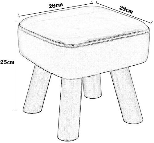 Pouf repose-pieds en bois orange pour changer de chaussures - 3