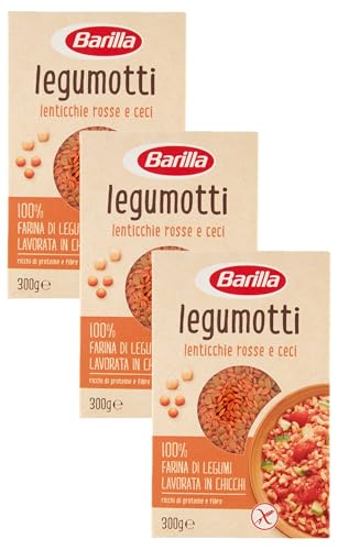 Barilla Risoni aus Hülsenfrüchten - Rote Linsen und Kichererbsen, 3er Pack (1 x 300g)