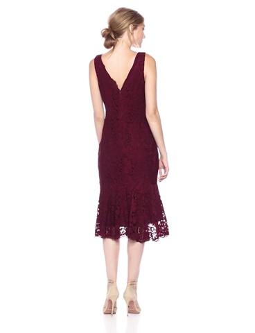 Watch Vera Wang Women's Sleeveless V Neck Lace Cocktail Dress on Amazon Live