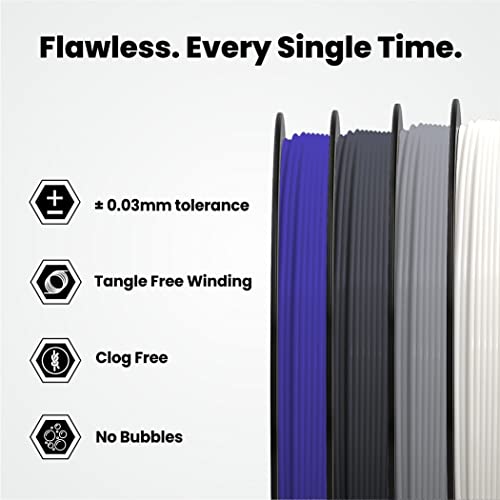 Image of 3 idea Imagine Create Print Premium PLA 1.75mm 3D Printer Filament Bundle | Dimensional Accuracy + /- 0.03mm (4KG Total, 1KG /Spool) | 4 Colors Combo (Black, White, Grey, Blue)