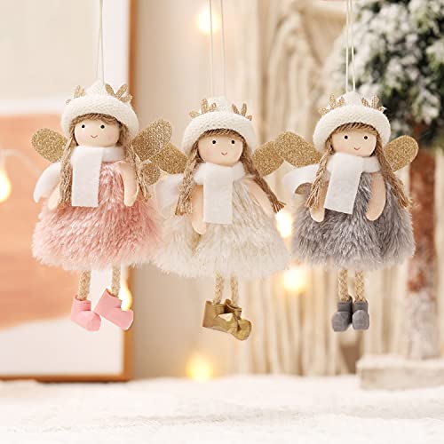 Christmas Tree Decorations，Color You Doll Christmas Tree Ornaments 3Pcs Elk Christmas Tree Ornaments With Bells Christmas Crafts Decorative Hanging Ornaments For Home Party Holiday (Fabric) #TOP6
