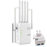 Répéteur D'intérieur WiFi 6 AC1200M(5+2,4) GHz Double Bande, 6 Antennes 2 Ethernet Ports Offrant Une Pénétration du Signal Ultra puissante à 360° à Travers Les Murs, Bureau Famille