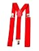 Mens / Womens One Size Suspenders Adjustable - (Various Neon Colors), Red