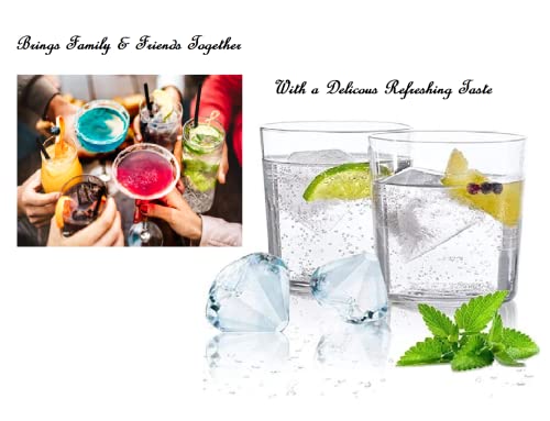 Silicone Ice Mold Set (4-Pack) Ice Cube Maker 2.5 Inch Ice Balls And 1.8 Inch Diamond Shape Slow Melting Round & Diamond Ice Perfect For Whiskey, Old Fashions & Classic Cocktails, Bpa Free #TOP2