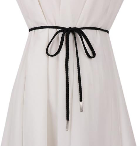WENLOOY Women Girls Boho Weave Cotton Braided Waist Tie Belt Wrap Cloth Belts for Dress Pants2