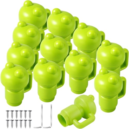 Geelin 12 Pcs Trampoline Pole Caps Replacement 1.26 Incn Enclosure Trampoline Pole End Caps for Net Hook Safety Accessories(Green)