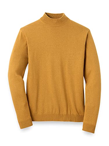Paul Fredrick Men's Silk Cotton Cashmere Mock Neck Sweater, Size Xl Gold #TOP5