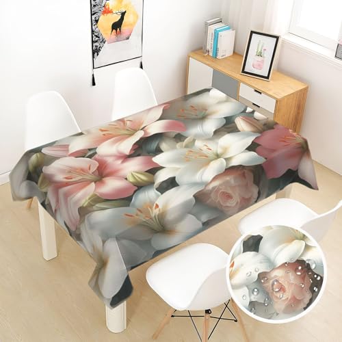 Nappe rectangulaire fleurie PICUAL 140x140 cm lot de 2 - 3
