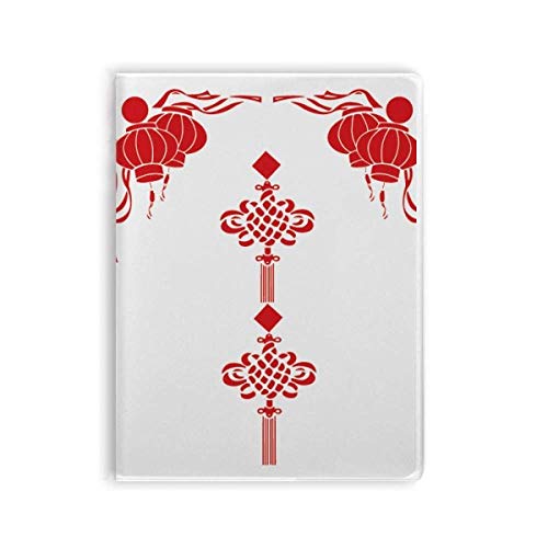 Carnet de notes nœud chinois rouge avec couverture souple à offrir en cadeau