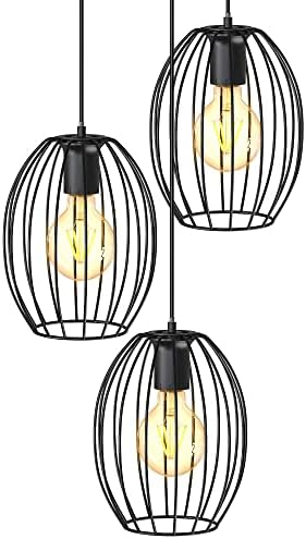 Produktbild von B.K.Licht Pendelleuchte Vintage - Hängeleuchte Mit E27 Fassung, Schwarz