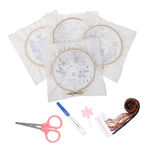 Kit Broderie Halloween NIYANGLE Débutant avec Fils et Tissu Pré-imprimé