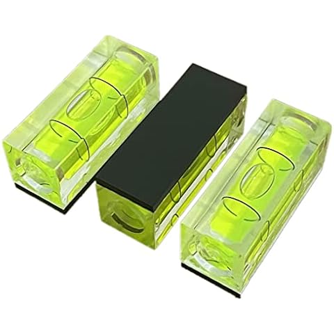 LAIESYA 3Pcs Small Square Magnetic Spirit Levels Set Precision Bubble Level Mini Horizontal Bubble Measuring Tool (15x15x40mm, Magnetic) Cover