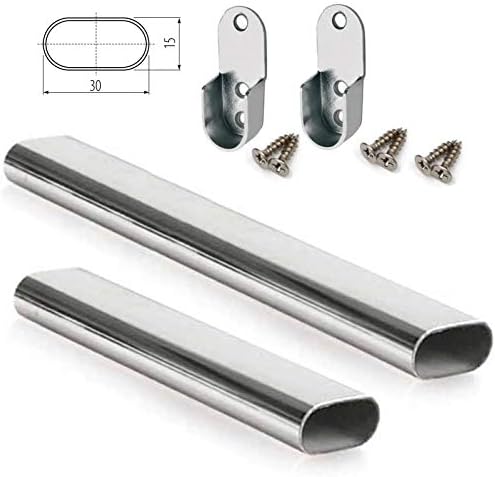 HomeCentre 1200mm Oval Chrome Wardrobe Rail 30mm Clothes Hanging Hanger Pole Closet