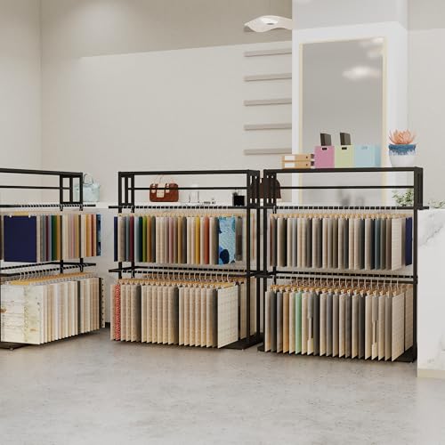 Fabric Sample Display Rack, Floor-Standing Fabric Sample Organizer Commercial, Quilt/Blanket/Curtain Color Card Display Stand, Materials Sample Organizer For Showroom, Textile Retail Store,Trade Show by yeshine - Image 3