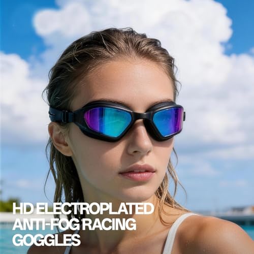 Lunettes de natation de course avec verres miroir galvanisés - 3