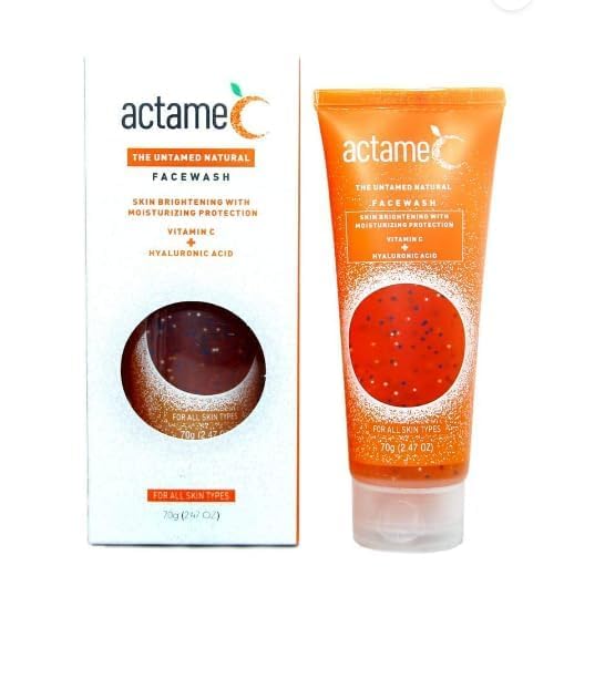 Act, Ame, C Vitamin C Facewash | Skin Brightening With Moisturizing Protection | The Untamed Natural Facewash | Net Weight - 70G