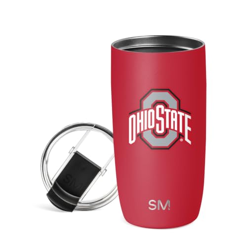 Simple Modern Officially Licensed Collegiate Ohio State Buckeyes 16oz Travel Coffee Tumbler with Flip Lid | NCAA Football Gifts for Men Women | Voyager Collection | Ohio State University
