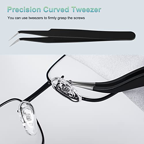 Eyeglass Repair Kit, Yssail Glasses Repair Kit With With Screws, Nose Pads, Precision Screwdriver Set, Tweezer For Eye Glasses, Sunglasses, Glasses Nose Pad Replacement #TOP4