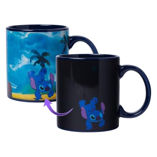 Silver Buffalo Disney Lilo and Stitch Space to Beach Heat Reveal Ceramic Mug, 20-Ounces