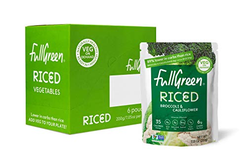 Fullgreen, Riced Broccoli and Cauliflower, 100% Veg, shelf-stable, NO preservatives, Vegan, Keto and 89% lower-carbs than rice! - case of 6 pouches - Thumbnail 3