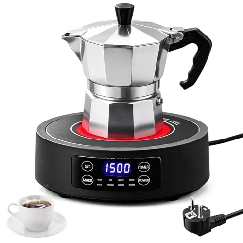 Placa De Inducción Mini 1500 W, Placa Única, Con 7 Niveles De Potencia (100–1500 W), 8 Funciones De Cocina, Superficie De Vitrocerámica, Resistente Al Agua Y A Explosiones, Ideal Para Camping Y Hogar