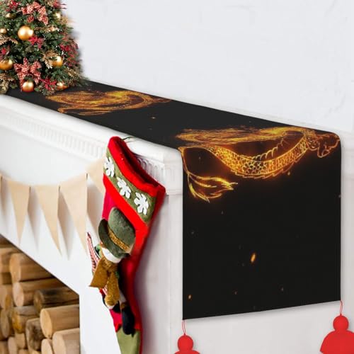 Chemin de table de Noël 35x152 cm avec pompon pour déco de cuisine - 7