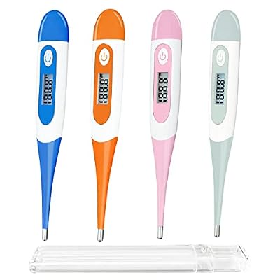 Oral Thermometer, Digital Thermometer for Fever (A, Pack of 4)