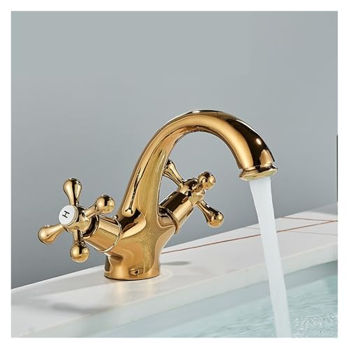 Mélangeur d'eau chaude froide rétro, robinet mitigeur double commande en laiton