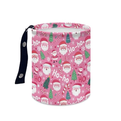 Image of Christmas Santa Claus Tree Car Trash Can Collapsible Hanging Car Trash Bin Cute Universal Car Interior Accessories for Cars SUV Trucks