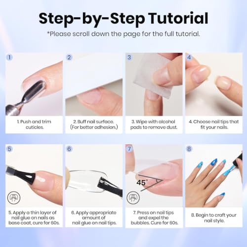 Image of Beetles 2Pcs 15ml Gel Nail Glue for Acrylic Nail Tips, UV Nail Glue for Clear Press-On Nails, Clear Self-Leveling Nail Extension Gel, Low-Odor Formula, Long-Lasting Wear for DIY & Salon Use