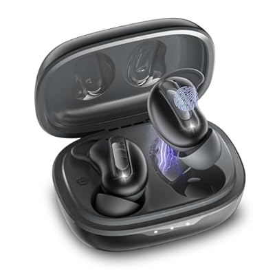 aggoo - Auriculares para Dormir  Auriculares Intraaurales Inalámbricos Bluetooth 5.4  con Sonido Estéreo de Graves 48 Horas y Cancelación Ruido ANC/ENC  Impermeable IPX7 para Quienes Duermen de Lado  Negro