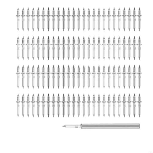 Double Headed Nails 200 piezas, clavos sin costura de doble cabeza para rodapiés con herramienta de manga para fijación miniatura 1
