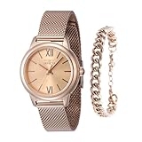Impermeabile fino a 3 bar. Invicta Angel 48251 Orologio da Donna - Impermeabile - Analogico - Movimento Quarzo - acciaio inossidabile con quadrante oro rosa - 30mm