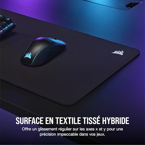 Corsair MM500 v2 Tissu Hybride Tapis de Souris Étendu pour Le Jeu – 93cm x 30cm – Revêtement Anti–Éclaboussures – Bords Cousus Anti–Fraude – Base en Caoutchouc Antidérapante – Noir