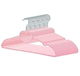JIUXCF Velvet Hangers 20 Pack, 16' Non Slip Adult Hangers, Slim Clothes Hanger with 360 Degree Swivel Hook - Durable & Cute for Coats, Shirts, Dress (Pink)