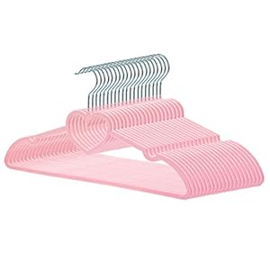 Velvet Hangers 20 Pack, 16″ Non Slip Adult Hangers, Slim Clothes Hanger with 360 Degree Swivel Hook – Durable & Cute for Coats, Shirts, Dress (Pink)