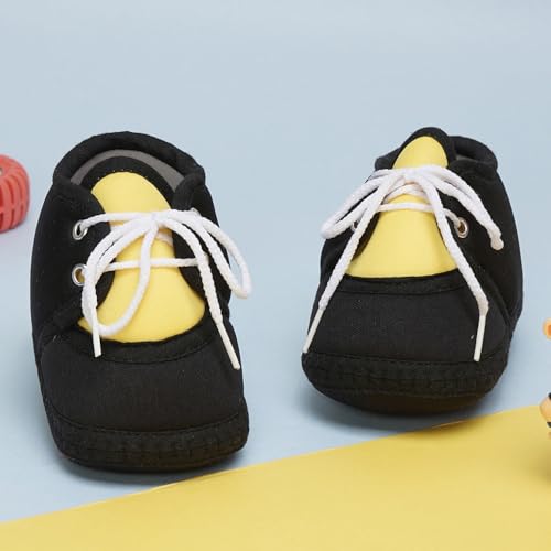 Image of Neska Moda 6 To 12 Months Baby Boys & Baby Girls Cute Soft Cotton Pre-Walker Lace Booties-BT4713