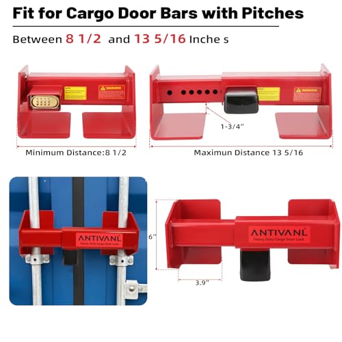 Antivanl Shipping Container Locks Heavy Duty with Combination Lock, Maximum Security Semi Trailer Door Lock, Shipping Container Combination Locks for Semi Trailer Door Security (8 1/2" to 13 5/16") by Antivanl - Image 2