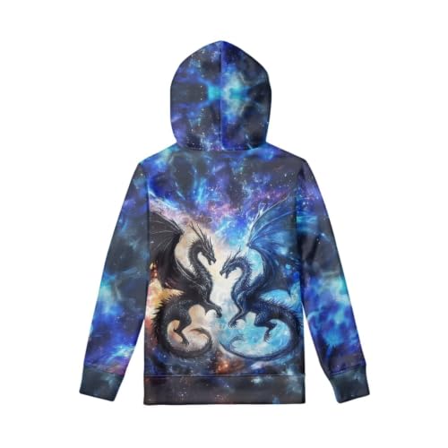 Image of WELLFLYHOM Boys Hooded Sweatshirts Hoodie Pullover Cool Graphic Crewneck Blouses Size 6-16