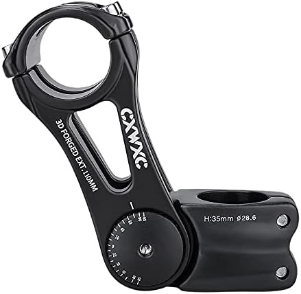 CXWXC Adjustable MTB Stem 31.8mm 85 Degree - 90/110/145mm Bike Stem Riser for Handlebar - Aluminum Alloy Mountain Bike Handlebar Riser Extender for MTB Road City Bike Bicycle (31.8 x 110mm)