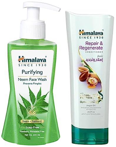 Image of Himalaya Herbals Purifying Neem Face Wash, 200ml & Himalaya Damage Repair Protein Conditioner | 200ml