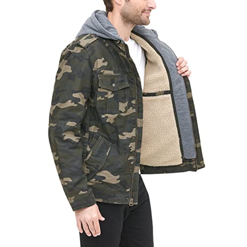 Image of Levi's Men's Washed Cotton Hooded Military Jacket (Regular & Big & Tall Sizes)