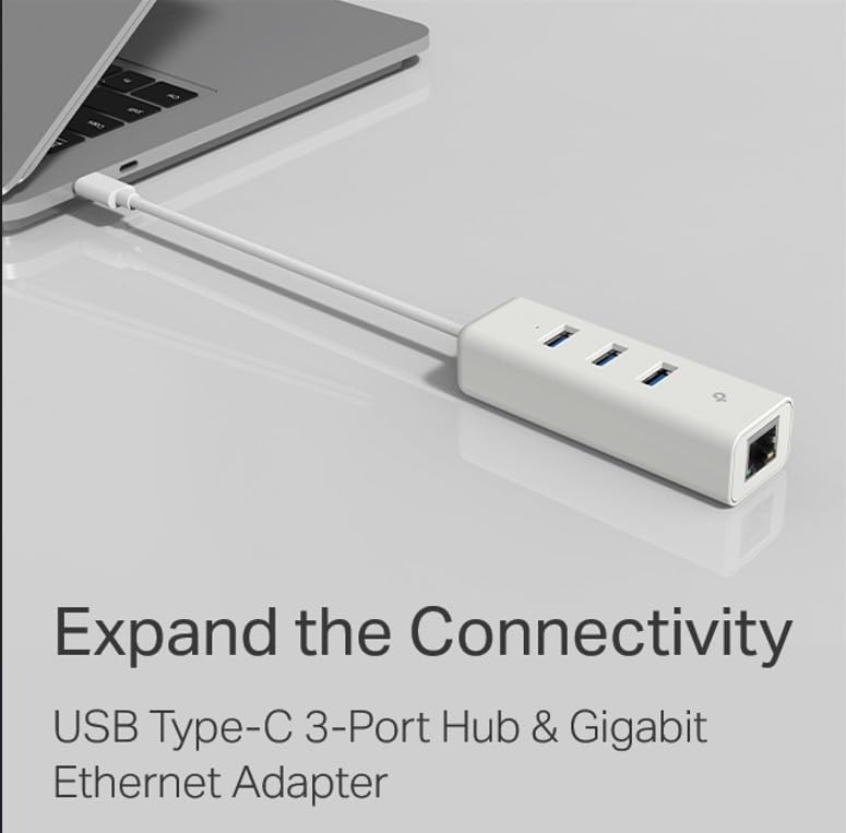 TP-Link USB C to Ethernet Adapter, 3-Port USB Hub Laptop Network Adapter - image 7