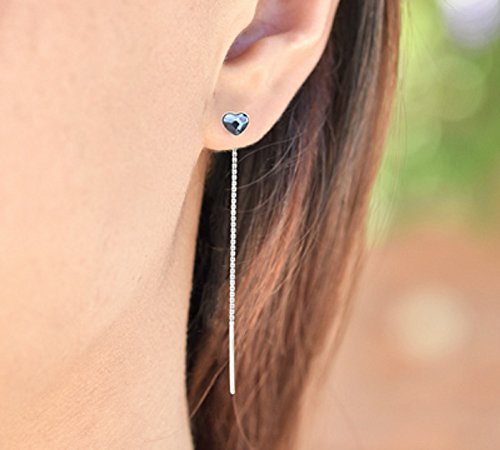 Line. bijoux Orecchini Cuore traversantes