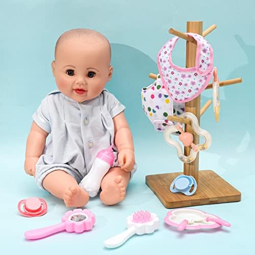 FRIUSATE 10 Pcs 1:12 Scale Baby Doll Accessories Doll House Accessories Doll Nappies and Bibs Doll Hair Comb Doll Baby Feeding Set For Girls Dolls